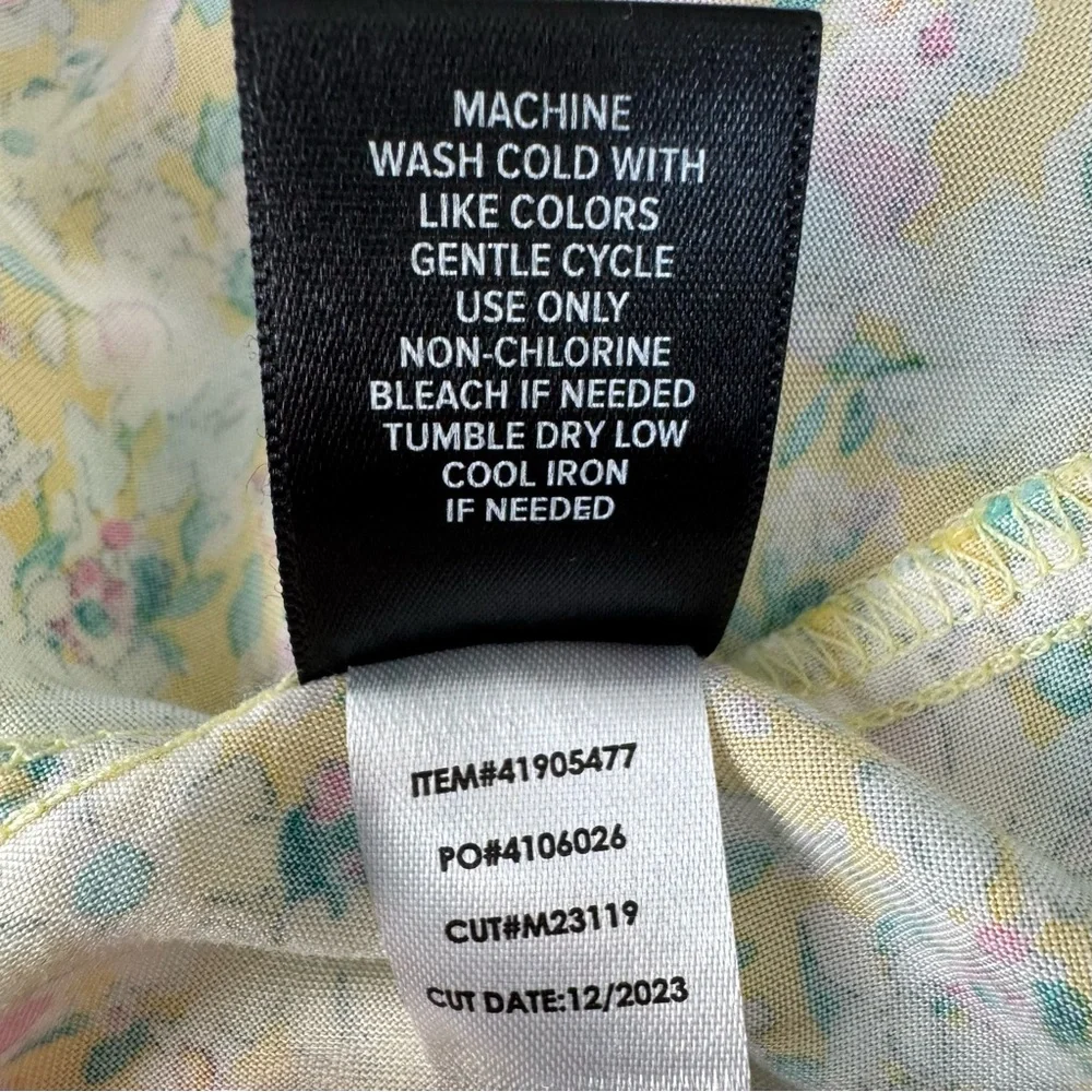 Torrid Yellow Floral Dress Womens 1 1X 14-16 Mini Challis Tiered Sleeveless Tank - Picture 10 of 14